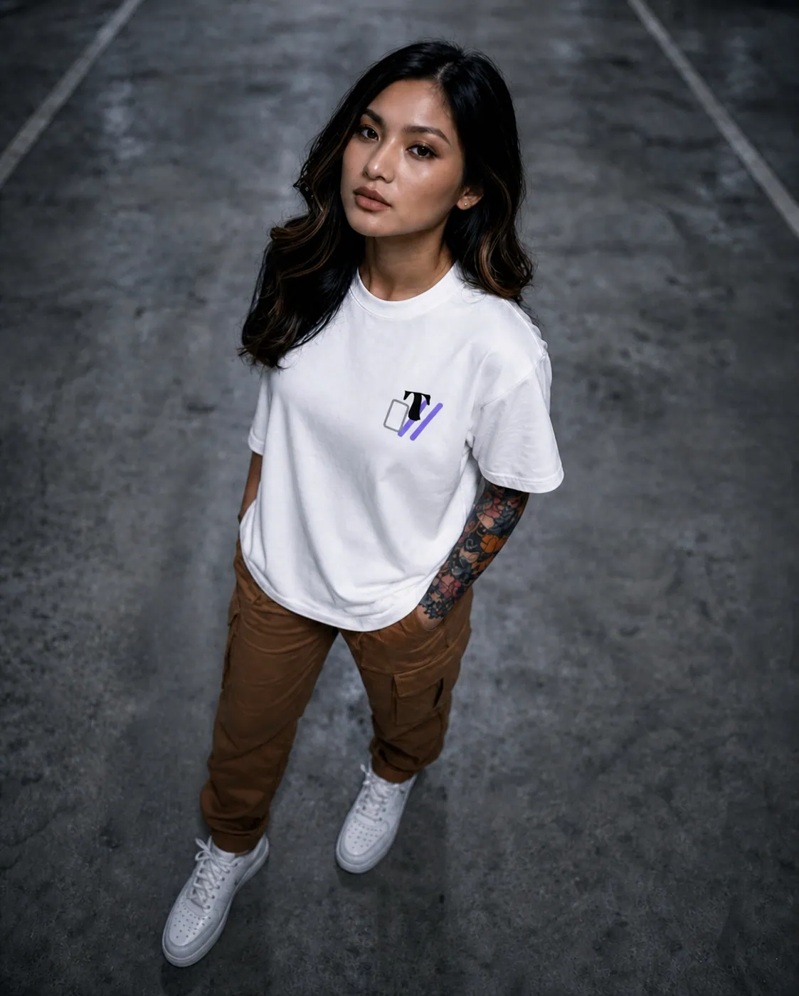 Genesis Boxy Tee — white, editorial