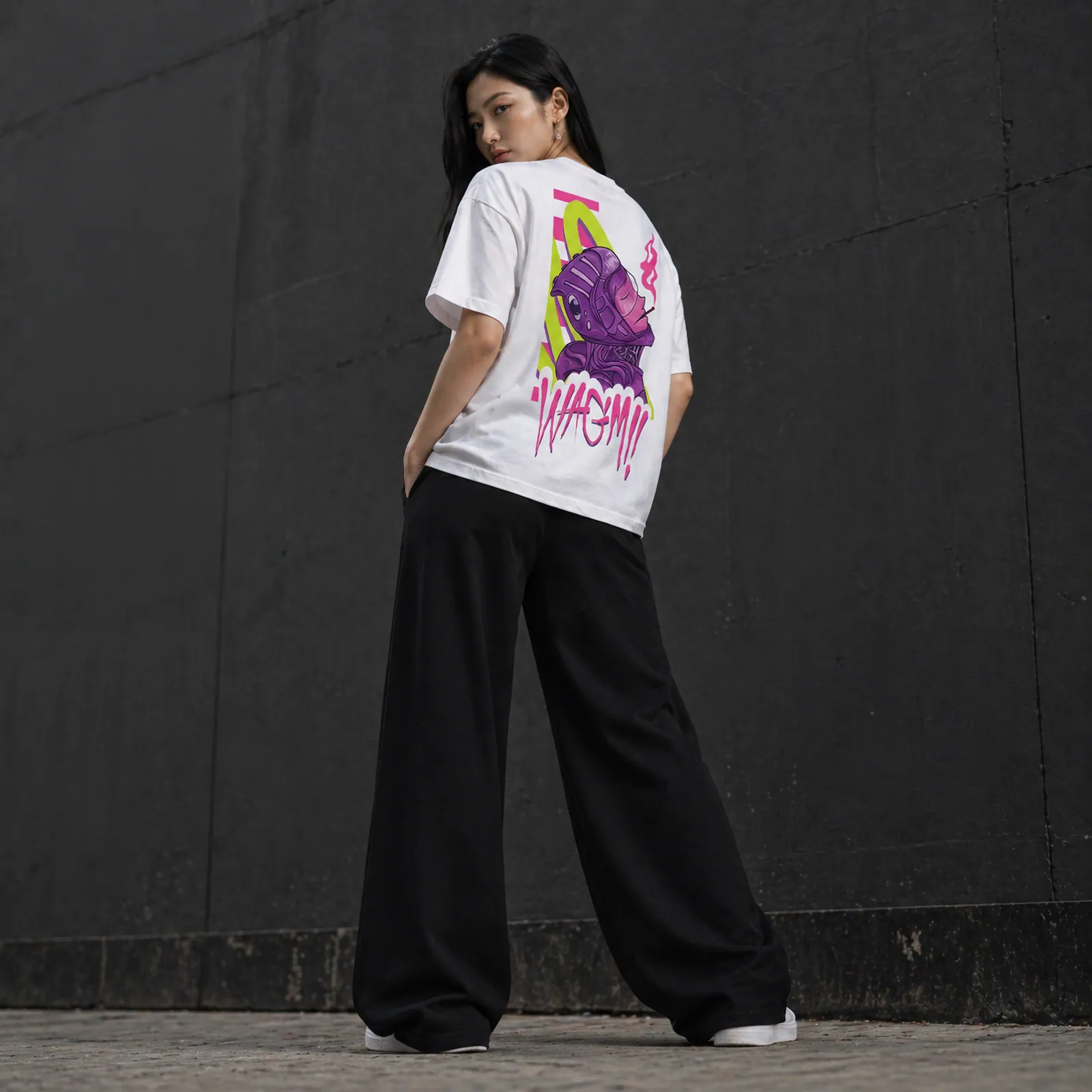 Genesis Boxy Tee — white, back